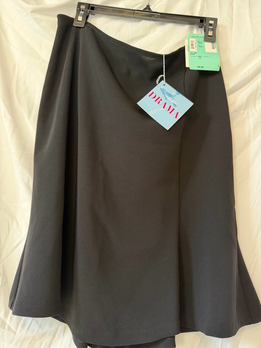 DRAMA Black A-Line Skirt - Women's Elegant Flare